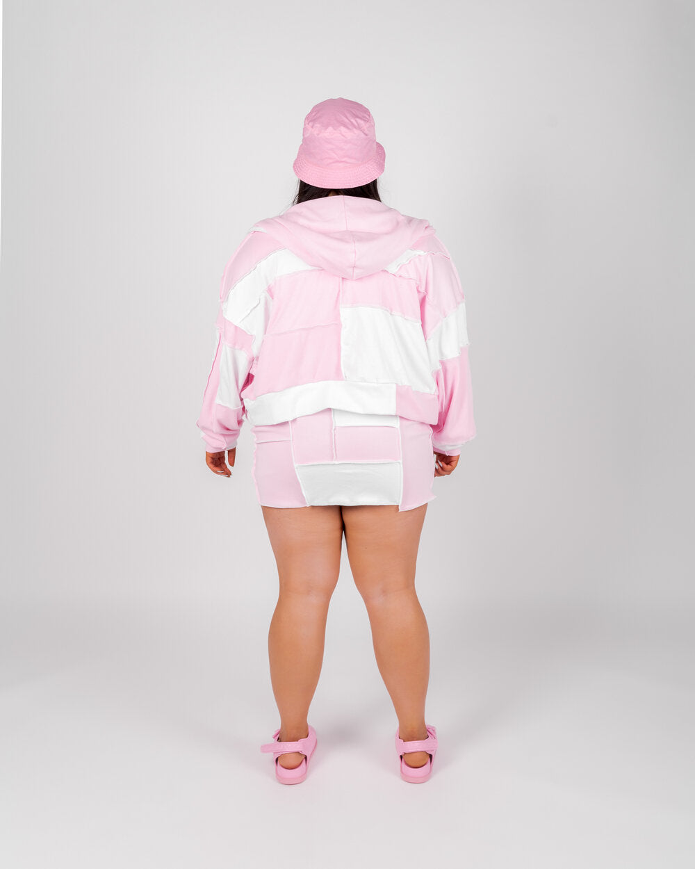 Patchwork Zip-Up Hoodie